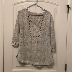 White and black blouse